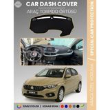 E-BİZ Fiat Egea (2019-2020) Ekranlı Torpido Örtüsü Ön Göğüs Koruma Torpido Koruma Tam Uyum Kolay Montaj - Siyah - Bej