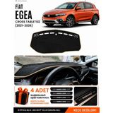 E-BİZ Fiat Egea Cross (2021-2026) Tabletsiz Uyumlu Torpido Örtüsü, Torpido Kılıfı - Siyah-Bej - FI011 - FİAT EGEA CROSS (2021-2026) TABLETSİZ - Siyah - Bej