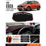 E-BİZ Fiat Egea Cross (2021-2026) Tabletsiz Uyumlu Torpido Örtüsü, Torpido Kılıfı - Siyah-Kırmızı - FI011 - FİAT EGEA CROSS (2021-2026) TABLETSİZ - Siyah - Kırmızı