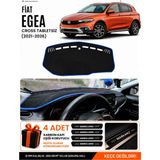 E-BİZ Fiat Egea Cross (2021-2026) Tabletsiz Uyumlu Torpido Örtüsü, Torpido Kılıfı - Siyah-Mavi - FI011 - FİAT EGEA CROSS (2021-2026) TABLETSİZ - Siyah - Mavi
