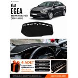 E-BİZ Fiat Egea Sedan (2007-2021) Tabletsiz Uyumlu Torpido Örtüsü, Torpido Kılıfı - Siyah-Gri - FI011 - FİAT EGEA SEDAN (2007-2021) TABLETSİZ - Siyah - Gri