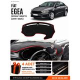 E-BİZ Fiat Egea Sedan (2019-2026) Tabletli Uyumlu Torpido Örtüsü, Torpido Kılıfı - Siyah-Kırmızı - FI012 - FİAT EGEA SEDAN (2019-2026) TABLETLİ - Siyah - Kırmızı