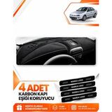 E-BİZ Fıat Marea (1999-2007) Airbagli Uyumlu Ön Torpido Koruma Kılıfı Halısı Örtüsü - Siyah-Mavi - FI025 - FIAT MAREA (1999-2007) AİRBAGLİ - Siyah - Mavi