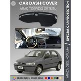 E-BİZ Fiat Palio (1999-2005) Torpido Örtüsü Ön Göğüs Koruma Torpido Koruma Tam Uyum Kaymaz Kolay Montaj - Siyah - Gri
