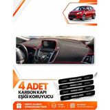 E-BİZ Ford C-Max (2010-2014) Double Ekran Uyumlu Ön Torpido Koruma Kılıfı Örtüsü - Siyah-Kırmızı - FO001 - Siyah - Kırmızı