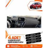 E-BİZ Ford C-Max (2010-2014) Double Ekran Uyumlu Torpido Koruma Kılıfı Halısı Örtü - Siyah - FO001