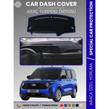 E-BİZ Ford Courier (2023+) Torpido Örtüsü Ön Panel Torpido Koruma Tam Uyum Çatlamayı Önler Kolay Montaj - Siyah - Mavi