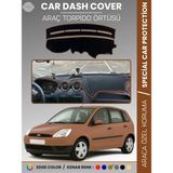 E-BİZ Ford Fiesta (2002-2009) Torpido Örtüsü Ön Panel Koruma Tam Uyum Çatlamayı Önler Kolay Montaj - Kahverengi