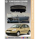 E-BİZ Ford Fiesta (2002-2009) Torpido Örtüsü Ön Panel Koruma Tam Uyum Çatlamayı Önler Kolay Montaj - Siyah - Bej