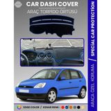 E-BİZ Ford Fiesta (2002-2009) Torpido Örtüsü Ön Panel Koruma Tam Uyum Çatlamayı Önler Kolay Montaj - Siyah - Mavi