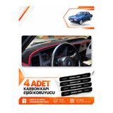 e-biz FORD TAUNUS (1985-1994) Uyumlu Ön Torpido Koruma Kılıfı Halısı Örtüsü - Siyah-Kırmızı - FO035