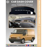 E-BİZ Ford Transit (2006-2012) Torpido Örtüsü Ön Panel Torpido Koruma Tam Uyum Kaymaz Kolay Montaj - Siyah - Bej