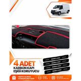 E-BİZ Ford Transit (2007-2012) Uyumlu Ön Torpido Koruma Kılıfı Halısı Örtüsü - Siyah-Kırmızı - FO029 - FORD TRANSİT (2007-2012) - Siyah - Kırmızı