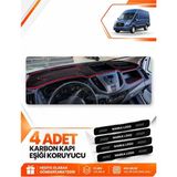 E-BİZ Ford Transit (2015-2022) Uyumlu Ön Torpido Koruma Kılıfı Halısı Örtüsü - Siyah-Kırmızı - FO030 - FORD TRANSİT (2015-2022) - Siyah - Kırmızı
