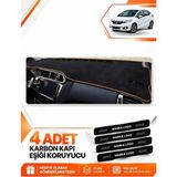 E-BİZ Honda Jazz (2018-2020) Uyumlu Ön Torpido Koruma Kılıfı Halısı Örtüsü - Siyah-Kahverengi - HO019 - Siyah - Kahverengi