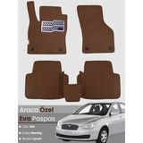 E-BİZ Hyundai Accent Era (2005-2011) Uyumlu Eva Paspas Tam Set–araca Özel,kolay Montaj,su Geçirmez - Koyu Kahverengi
