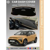 E-BİZ Hyundai Bayon (2020+) Torpido Örtüsü Ön Göğüs Koruma Araca Özel Çatlamayı Önler Kaymaz Kolay Montaj - Siyah - Bej