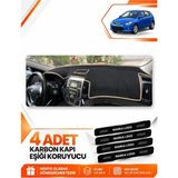 E-BİZ Hyundai I30 (2007-2012) Uyumlu Ön Örtüsü Torpido Koruma Koruyucu Kılıfı Halısı - Siyah-Bej - HU004 - HYUNDAİ İ30 (2007-2012) - Siyah - Bej