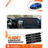 E-BİZ Hyundai I30 (2007-2012) Uyumlu Ön Torpido Koruma Kılıfı Halısı Koruyucu Örtüsü - Siyah-Mavi - HU004 - HYUNDAİ İ30 (2007-2012) - Siyah - Mavi