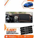 E-BİZ Hyundai I30 (2007-2012) Uyumlu Ön Torpido Koruma Kılıfı Halısı Örtüsü - Siyah-Kahverengi - HU004 - HYUNDAİ İ30 (2007-2012) - Siyah - Kahverengi