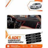 E-BİZ Hyundai Sonata (2009-2015) Uyumlu Ön Torpido Koruma Kılıfı Halısı Örtüsü - Siyah-Kırmızı - HU031 - HYUNDAİ SONATA (2009-2015) - Siyah - Kırmızı