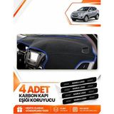 E-BİZ Hyundai Tucson (2009-2015) Uyumlu Ön Torpido Koruma Kılıfı Halısı Örtüsü - Siyah-Mavi - HU034 - HYUNDAİ TUCSON (2009-2015) - Siyah - Mavi