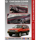 E-BİZ Jeep Grand Cherokee (1993-1998) Torpido Örtüsü Torpido Koruma Tam Uyum Tam Uyum Kaymaz Kolay Montaj - Siyah - Kırmızı