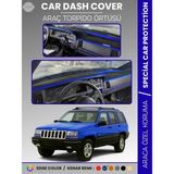 E-BİZ Jeep Grand Cherokee (1993-1998) Torpido Örtüsü Torpido Koruma Tam Uyum Tam Uyum Kaymaz Kolay Montaj - Siyah - Mavi