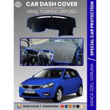 E-BİZ Kia Ceed (2006-2012) Torpido Örtüsü Ön Panel Torpido Koruma Tam Uyum Tam Uyum Kaymaz Kolay Montaj - Siyah - Mavi