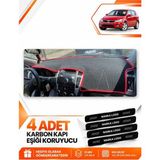 E-BİZ Kia Ceed (2006-2012) Uyumlu Ön Torpido Koruma Koruyucu Kılıfı Halısı Örtüsü - Siyah-Kırmızı - KI003 - KİA CEED (2006-2012) - Siyah - Kırmızı