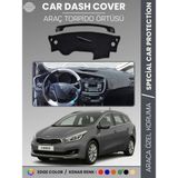E-BİZ Kia Ceed (2013-2019) Torpido Örtüsü Ön Panel Torpido Koruma Tam Uyum Tam Uyum Kaymaz Kolay Montaj - Siyah - Gri