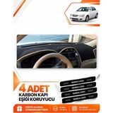 E-BİZ Kia Cerato (2004-2008) Uyumlu Ön Örtüsü Torpido Koruma Koruyucu Kılıfı Halısı - Siyah-Bej - KI006 - KİA CERATO (2004-2008) - Siyah - Bej