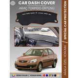 E-BİZ Kia Rio Pride (2005-2011) Torpido Örtüsü Ön Panel Halı Torpido Koruma Tam Uyum Araca Özel Kaymaz - Kahverengi