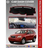 E-BİZ Kia Sorento (2006-2009) Torpido Örtüsü Ön Panel Halı Torpido Koruma Tam Uyum Araca Özel Kaymaz - Siyah - Kırmızı