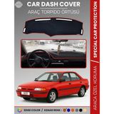 E-BİZ Mazda 323 (1991-1995) Torpido Örtüsü Ön Panel Halısı Torpido Koruma Özel Kesim Kaymaz Hızlı Montaj - Siyah - Kırmızı