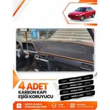 E-BİZ Mazda 323 Sedan (1991-1995) Uyumlu Ön Torpido Koruma Kılıfı Halısı Örtüsü - Siyah-Kahverengi - MA006 - Siyah - Kahverengi