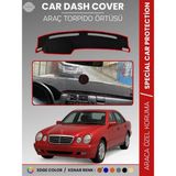 E-BİZ Mercedes E200 / E220 / E240 W210 (1995-2002) Torpido Örtüsü Premium Kalite Torpido Koruma Özel Kesim - Siyah - Kırmızı