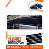 E-BİZ Mercedes W210 E200 (1995-2002) Uyumlu Ön Torpido Koruma Kılıfı Halısı Örtüsü - Siyah-Mavi - MB012 - Siyah - Mavi