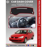 E-BİZ Mıtsubıshı Lancer (2003-2007) Torpido Örtüsü Ön Göğüs Koruma Torpido Koruma Araca Özel Tam Uyum - Siyah - Kırmızı