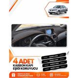 E-BİZ Nissan Almera Ekranlı (2000-2006) Uyumlu Ön Torpido Koruma Kılıfı Örtüsü - Siyah-Kahverengi - NI002 - NİSSAN ALMERA EKRANLI (2000-2006) - Siyah - Kahverengi