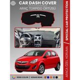 E-BİZ Opel Corsa D (2006-2014) Torpido Örtüsü Ön Göğüs Halı Torpido Koruma Birebir Uyum Kaymaz Özel Kesim - Siyah - Kırmızı