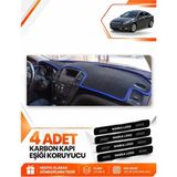 E-BİZ Opel Insignia (2008-2013) Uyumlu Ön Torpido Koruma Kılıfı Halısı Örtüsü - Siyah-Mavi - OP010 - OPEL İNSİGNİA (2008-2013) - Siyah - Mavi