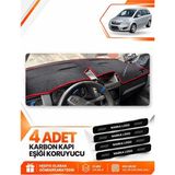 E-BİZ Opel Zafira B (2004-2011) Uyumlu Ön Torpido Koruma Kılıfı Halısı Örtüsü - Siyah-Kırmızı - OP018 - OPEL ZAFİRA B (2004-2011) - Siyah - Kırmızı