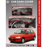 E-BİZ Peugeot 106 (1991-2003) Torpido Örtüsü Ön Göğüs Torpido Koruma Birebir Uyum Kaymaz Özel Kesim - Siyah - Kırmızı