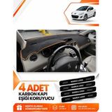 E-BİZ Peugeot 308 (2008-2014) Uyumlu Ön Torpido Koruma Kılıfı Halısı Örtüsü - Siyah-Kahverengi - PE013 - Siyah - Kahverengi