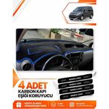 E-BİZ Peugeot Partner Kapaklı (2010-2014) Uyumlu Torpido Koruma Kılıfı Örtüsü - Siyah-Mavi - EBZ-TRP-0391 - PEUGEOT PARTNER KAPAKLI (2010-2014) - Siyah - Mavi
