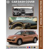 E-BİZ Porsche Cayenne (2002-2010) Torpido Örtüsü Ön Göğüs Koruma Torpido Koruma Tam Uyum Kaymaz - Kahverengi