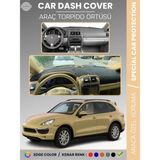 E-BİZ Porsche Cayenne (2002-2010) Torpido Örtüsü Ön Göğüs Koruma Torpido Koruma Tam Uyum Kaymaz - Siyah - Bej