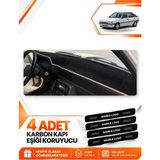 E-BİZ Renault 11 Flash (1989-1996) Uyumlu Ön Örtüsü Torpido Koruma Kılıfı Halısı - Siyah-Bej - RE003 - Siyah - Bej