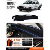E-BİZ Renault 9 Spring (1991-1996) Uyumlu Torpido Örtüsü, Torpido Kılıfı - Siyah-Mavi - RE003 - RENAULT 9 SPRİNG (1991-1996) - Siyah - Mavi